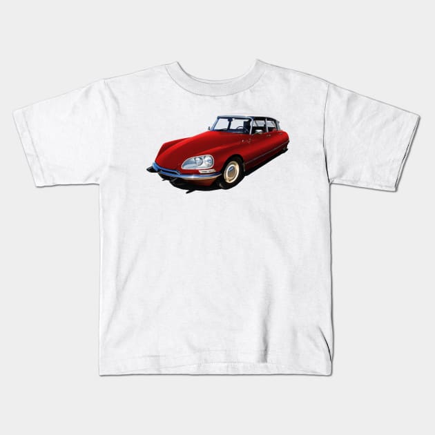 Citroen ds in red Kids T-Shirt by candcretro